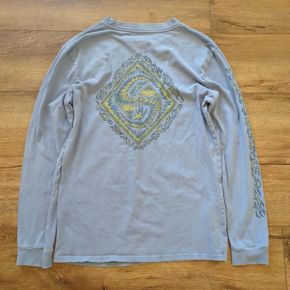 VTG Quiksilver‎ Men Medium Shirt Skater Dragon Surf Flame Punk AOP Originals Y2K